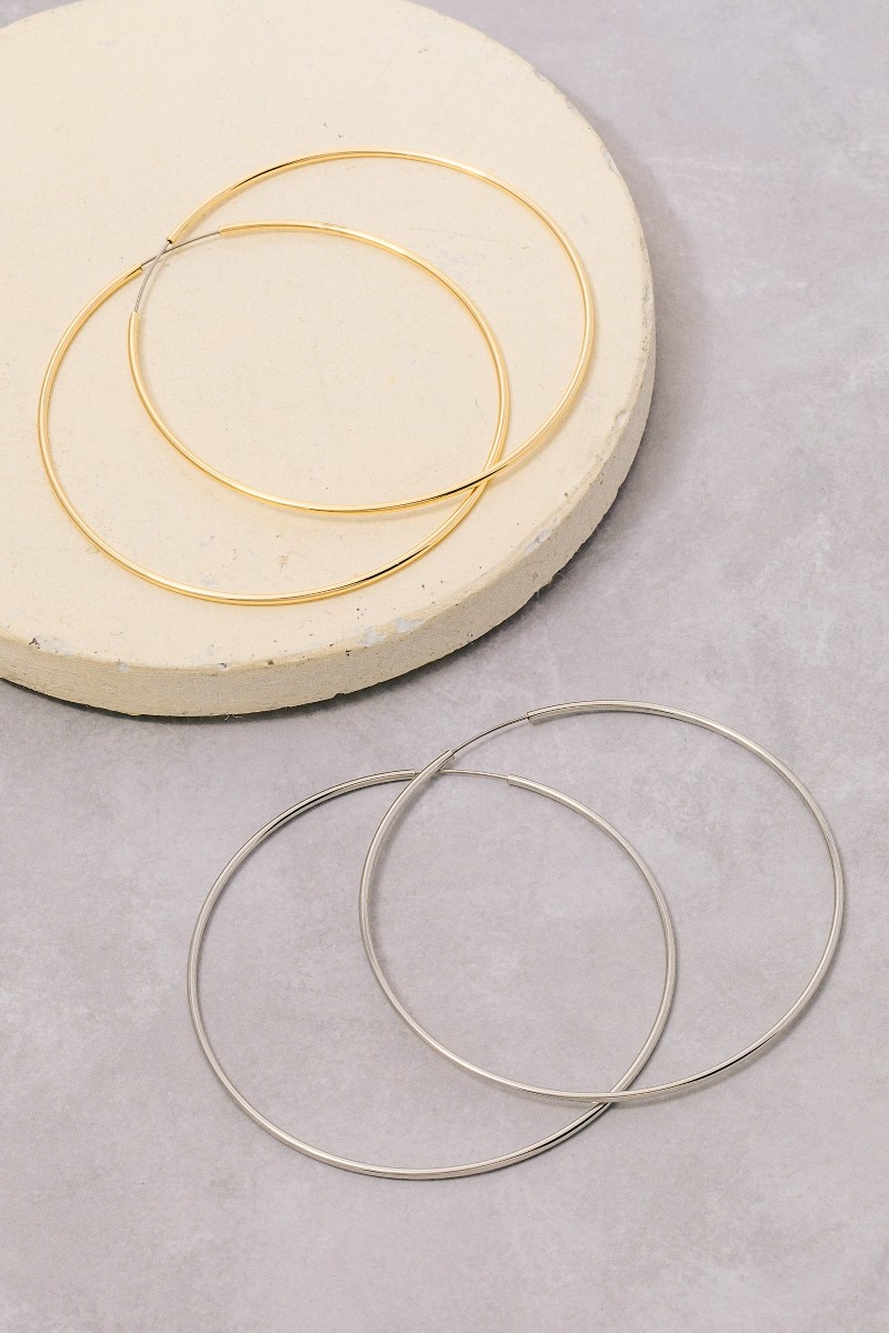 50Mm Large Thin Hoop Earrings