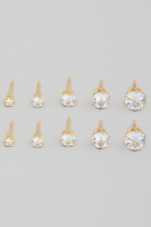 Rhinestone Stud Earrings Set