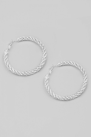 Rhinestone Tube Latch Hoop Earrings