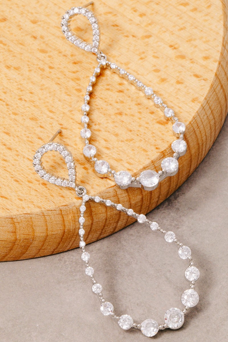 Studded Double Teardrop Earrings