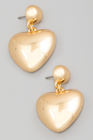Puffy Heart Drop Earrings
