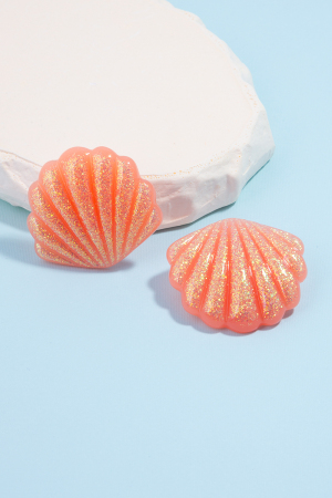 Glitter Resin Shield Stud Earrings