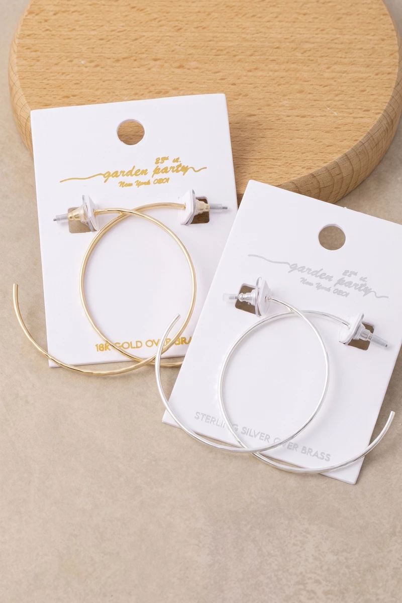 18K Gold Dipped Thin Oversized Hoop Earrings