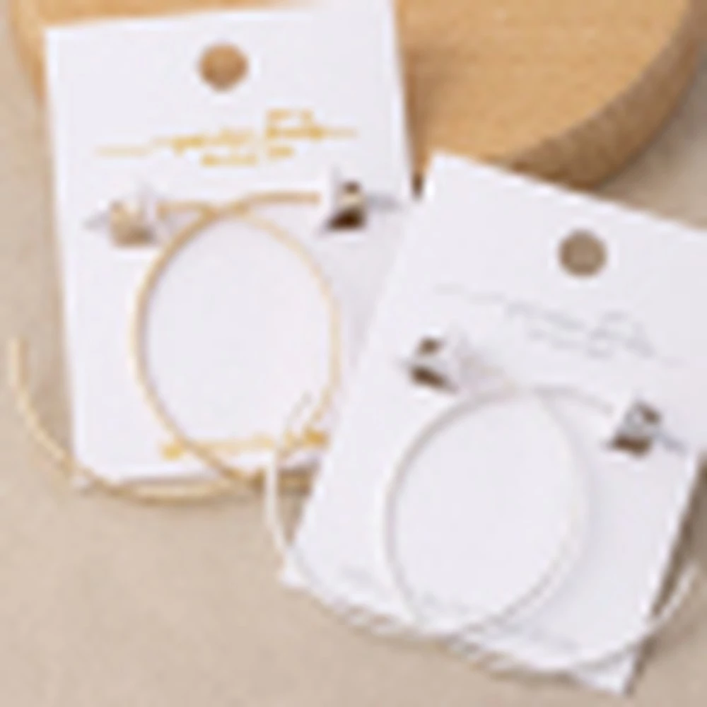 18K Gold Dipped Thin Oversized Hoop Earrings