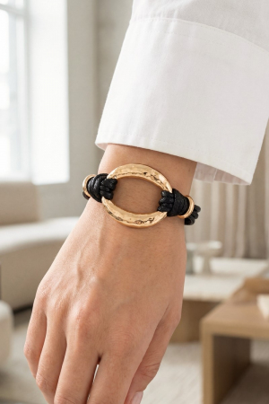 Magnetic Clasp Oval Hoop Corded Bracelet