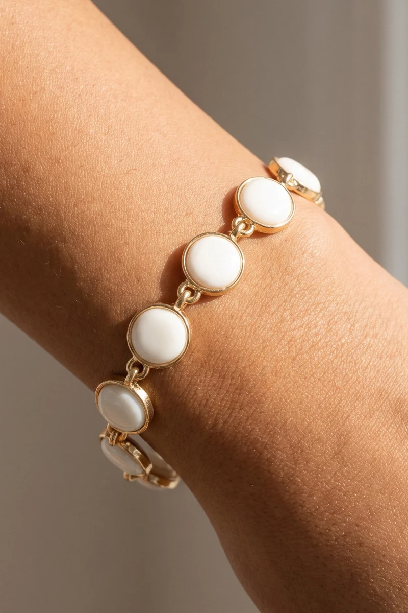 Mother Of Pearl Round Station Bracelet