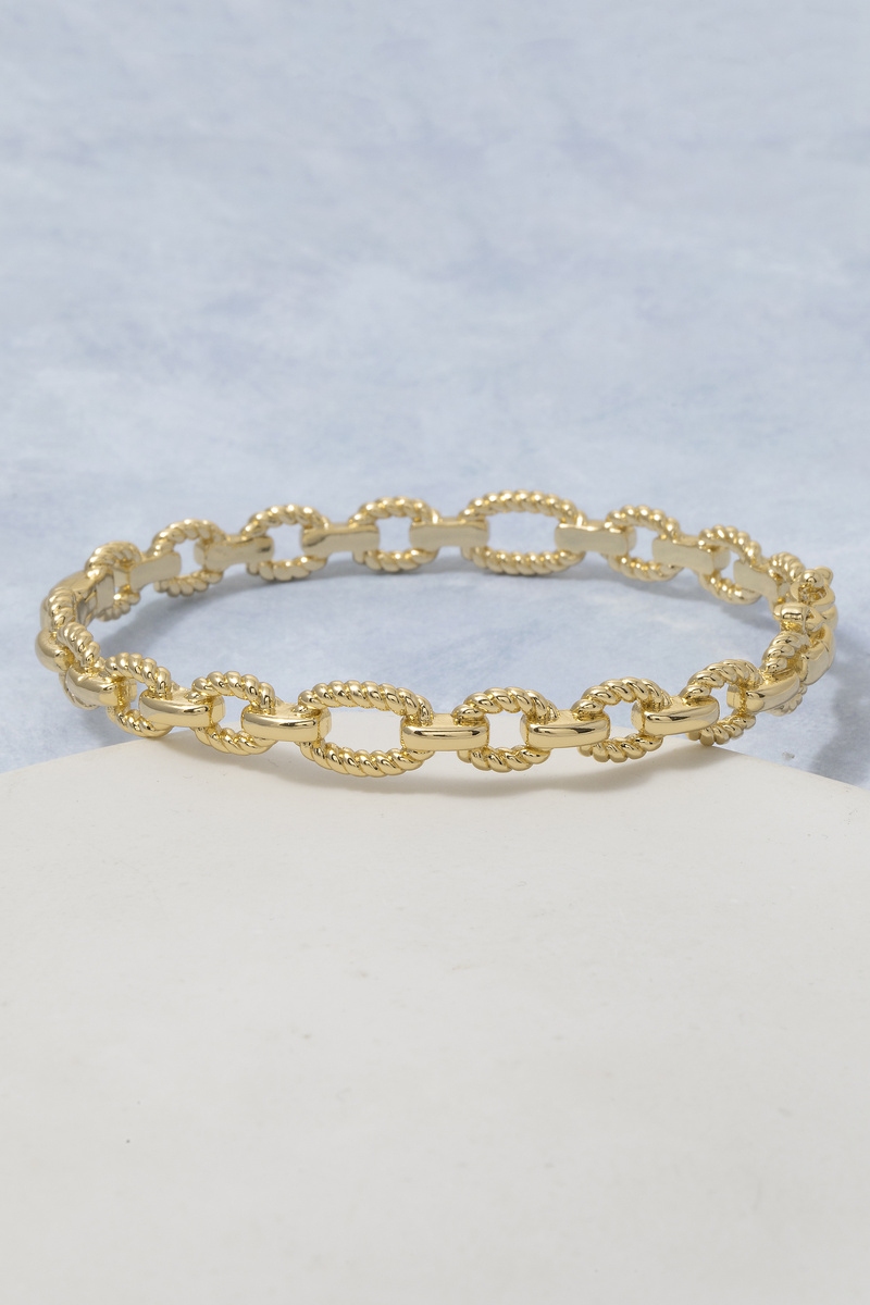 Gold Dipped Twisted Rope Link Chain Bracelet