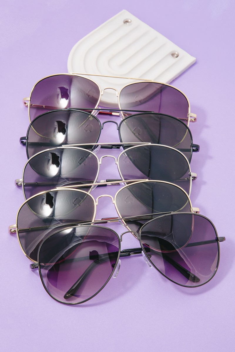Classic Double Bridge Aviator Sunglasses