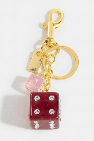 Glittery Rhinestone Dice Bag Charms