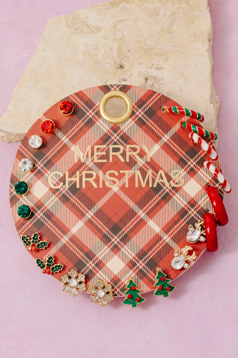 Assorted Christmas Themed Earrings Set