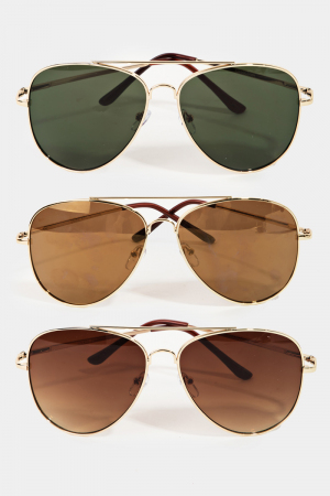 Double Bridge Aviator Sunglasses