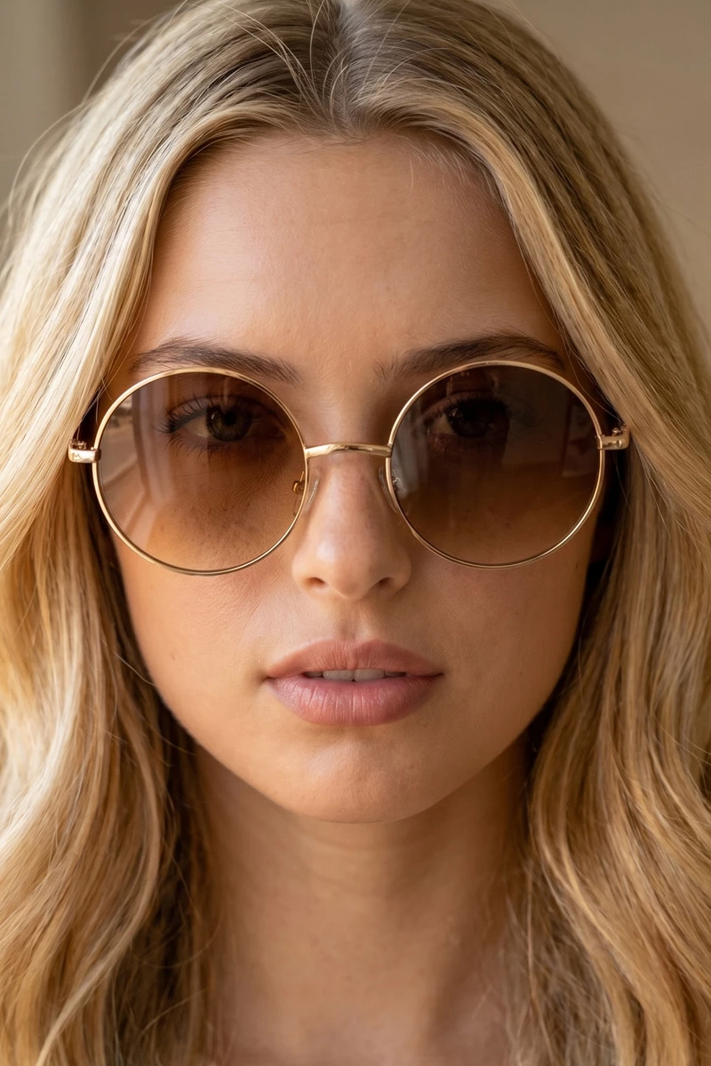 Classic Round Metal Frame Sunglasses