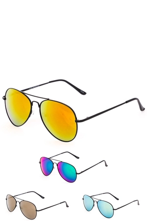 Double Bridge Mirror Tinted Sunglasses