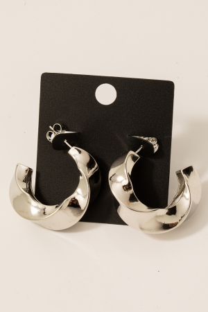 Gold Dipped Twisted Square Tube Hoop Earrings