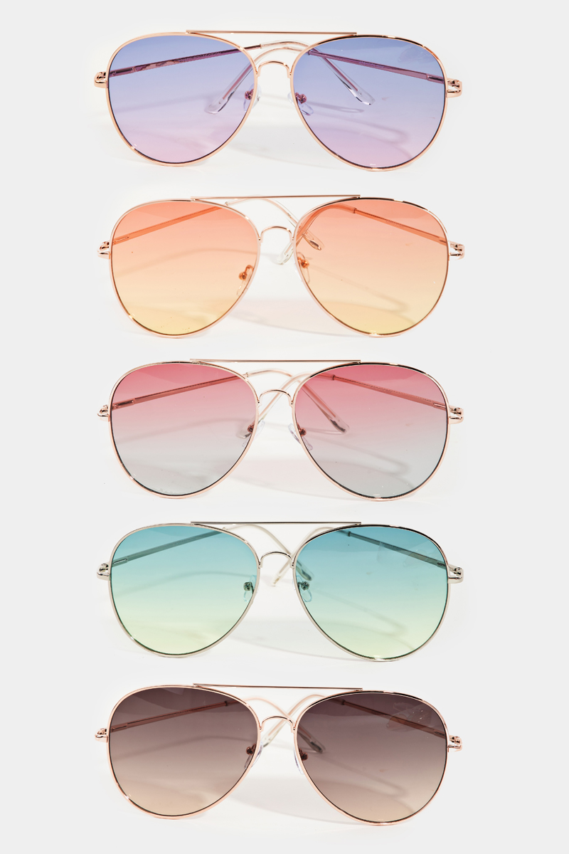 Oversized Double Bridge Fashion Aviator Sunglasses