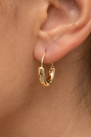 Polished Curved Tube Hoop Earrings