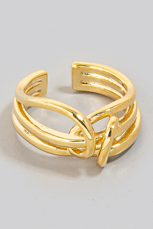 Triple Layered Metallic Knot Open Band Ring