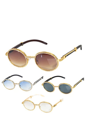 Assorted Round Rhinestone Frame Sunglasses Set