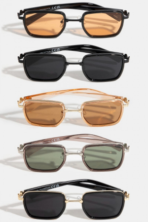 Rectangle Tortoise Frame Sunglasses Set