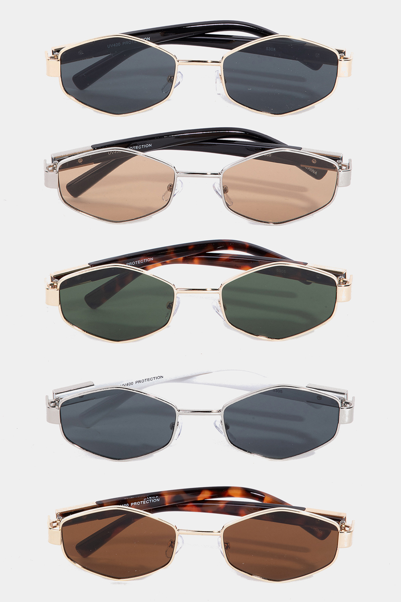 Hexagonal Sunglasses Set