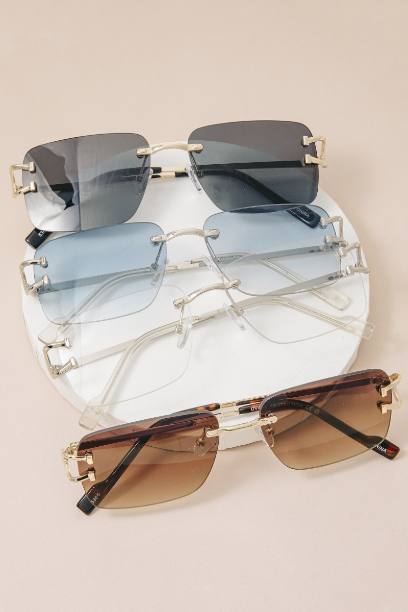 Assorted Frameless Square Sunglasses Set