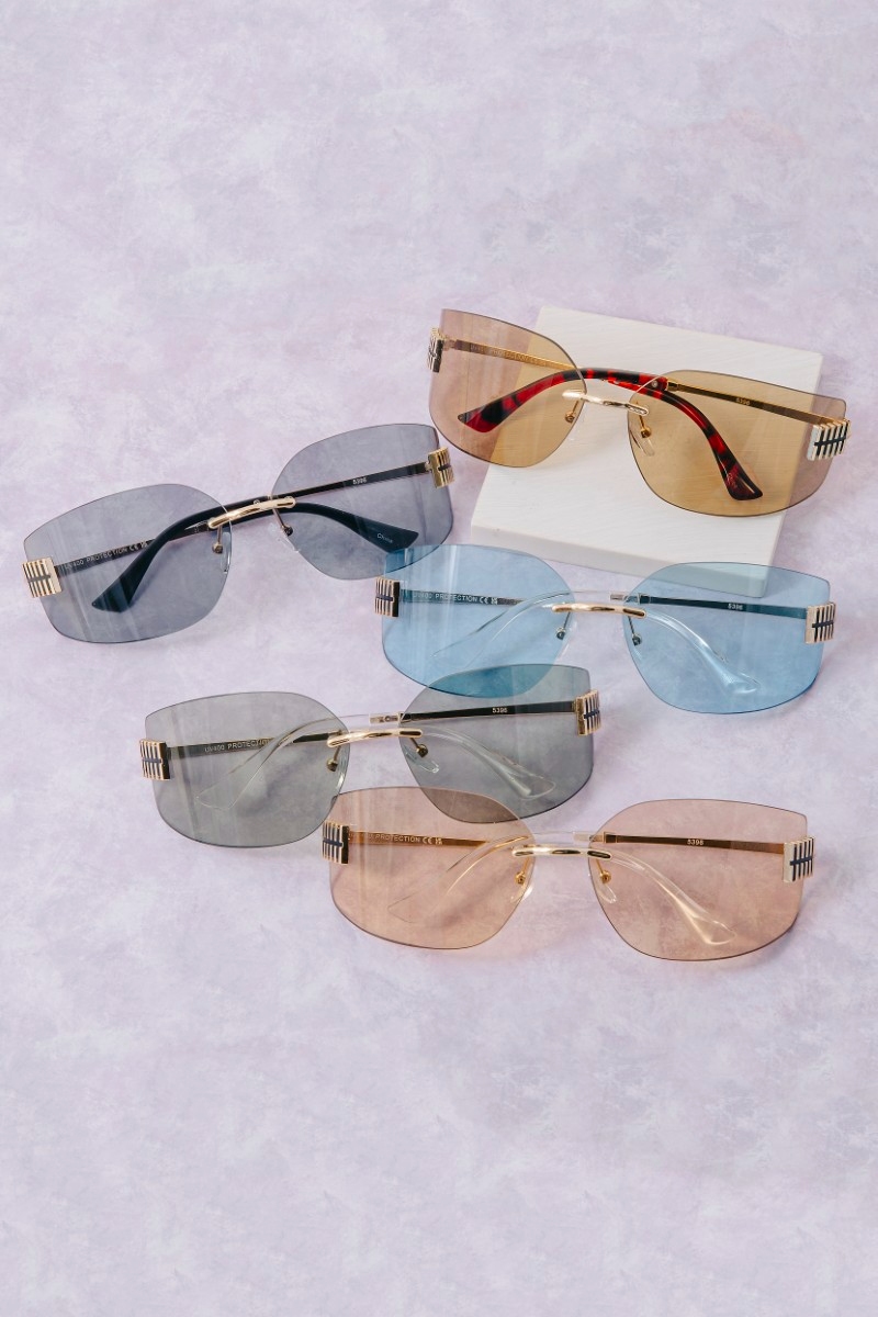 Frameless Shield Wrap Sunglasses Set