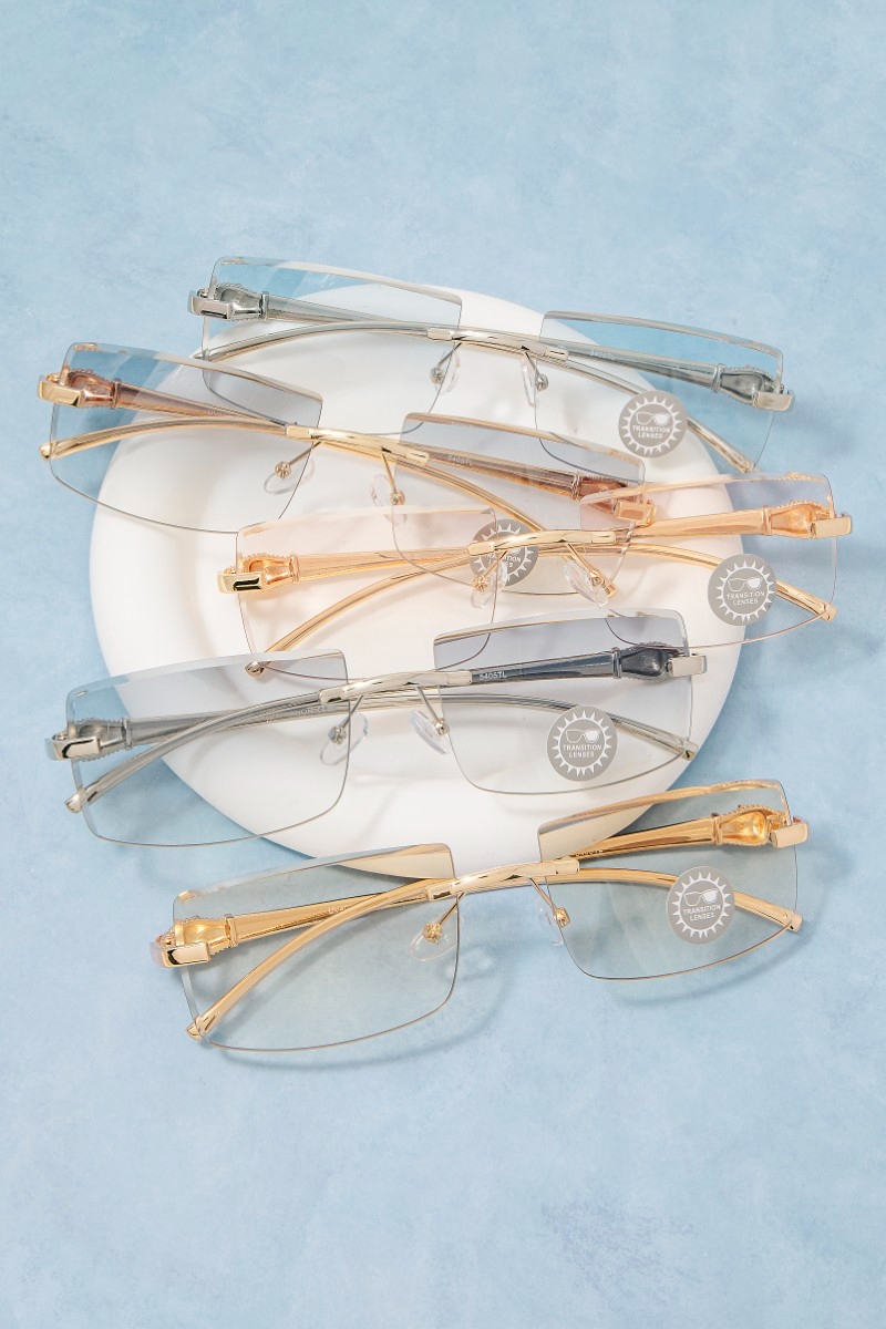 Frameless Transition Lenses Sunglasses Set