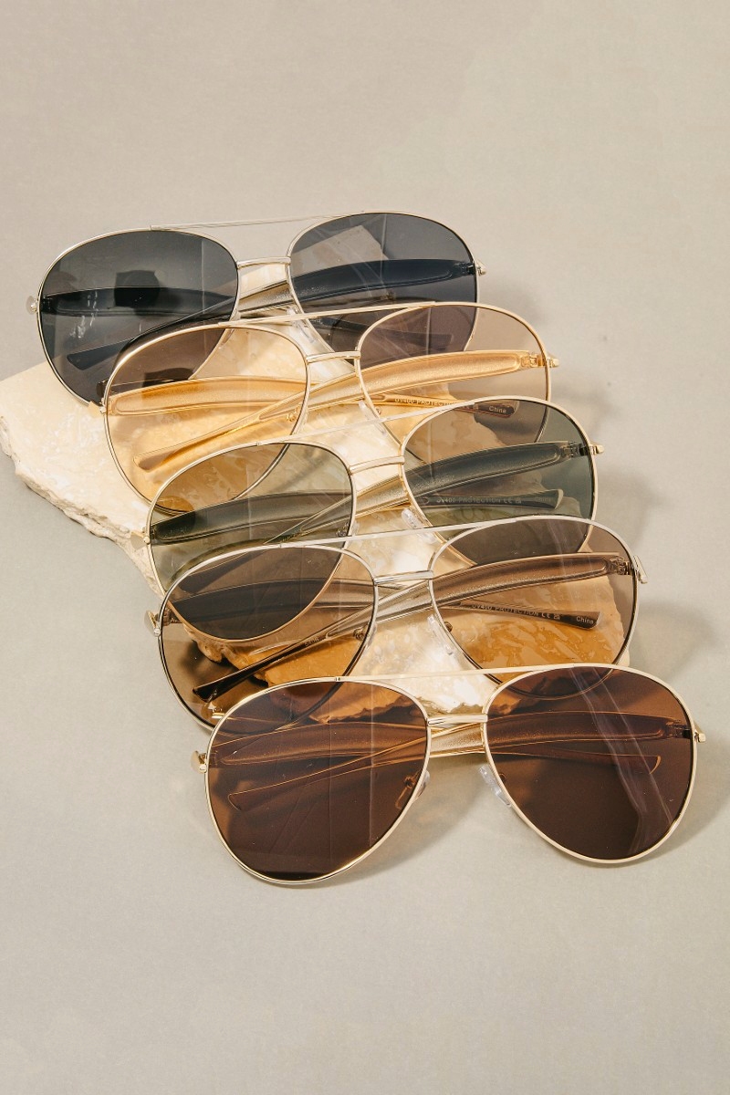 Assorted Metal Frame Aviator Sunglasses Set