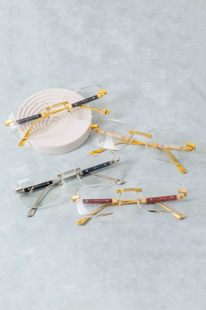 Oversized Rimless Square Transition Lens Sunglasses