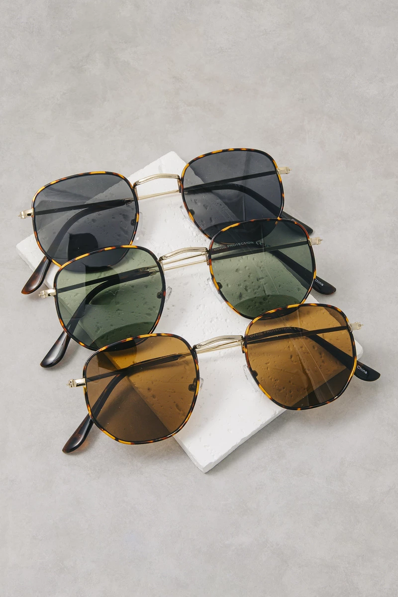 Slim Metal Trim Assorted Sunglasses
