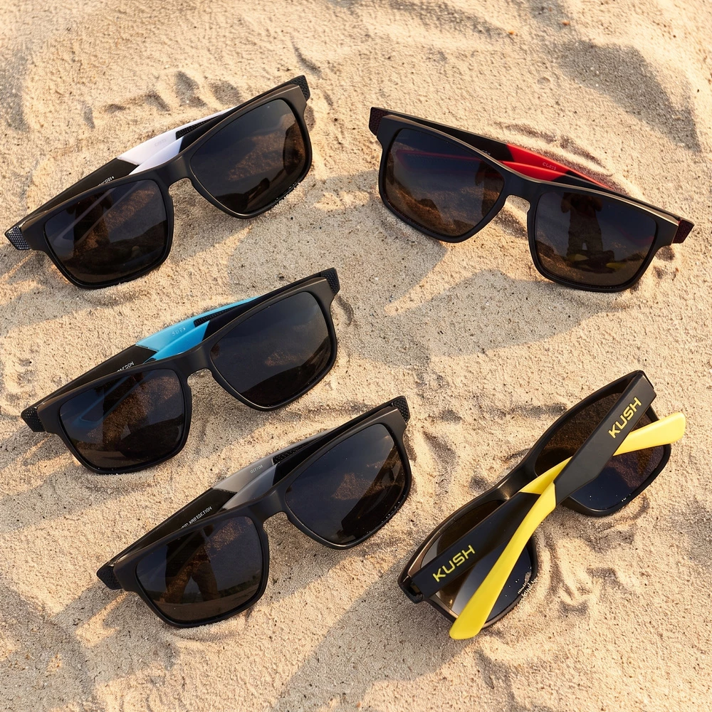 Two Tone Temple Square Sport Sunglasses