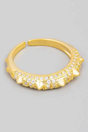 Spike Rhinestone Fashion Ring