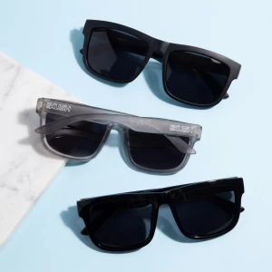 Bold Square Frame Smoke Lens Sunglasses
