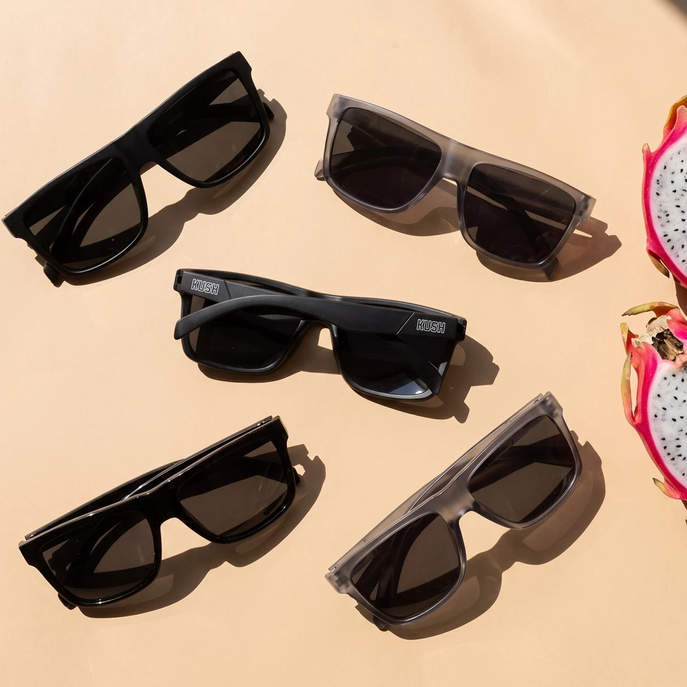 Flat Top Square Sunglasses With Translucent Frame