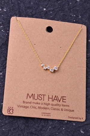 5 piece crystal gem pendant necklace