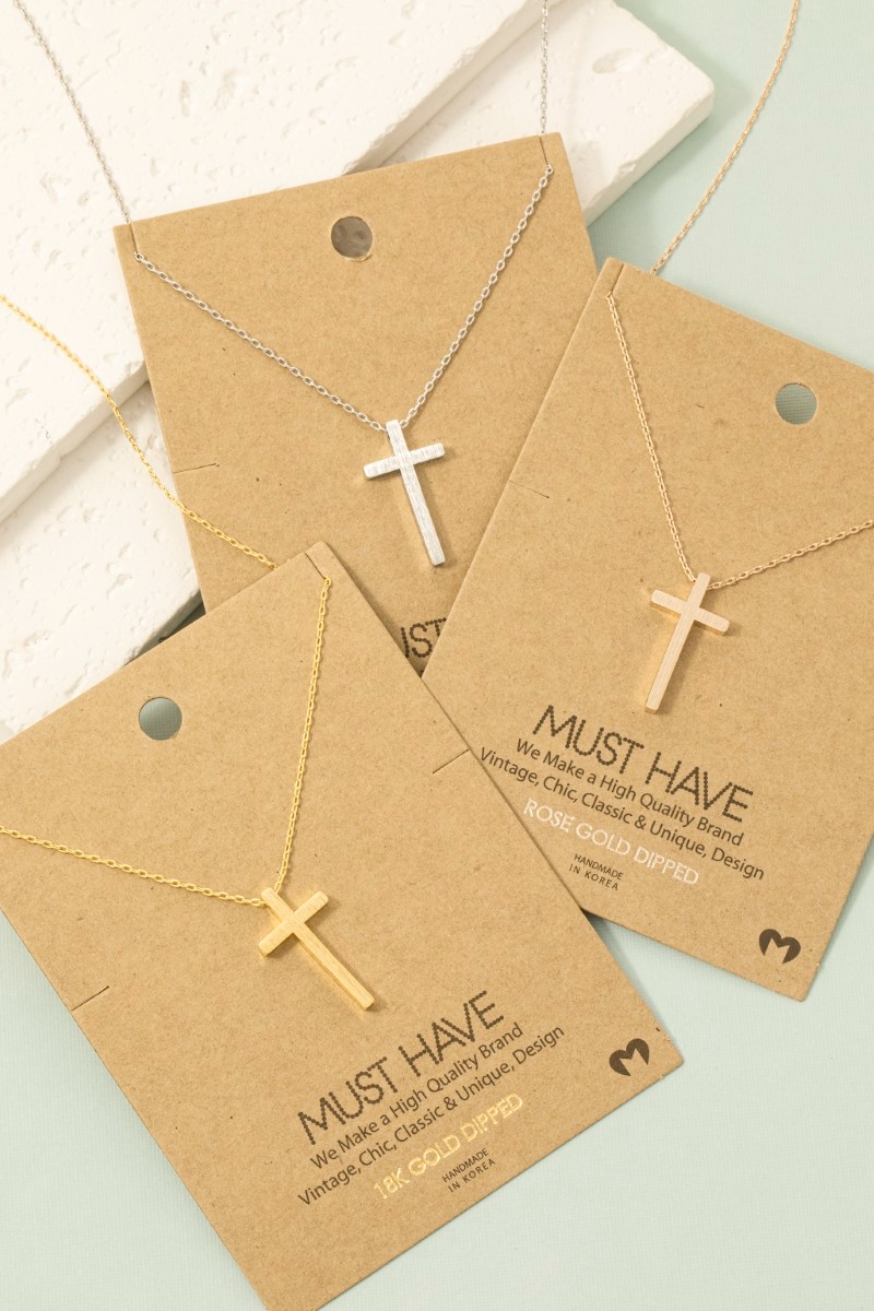 Gold Dipped Cross Pendant Necklace