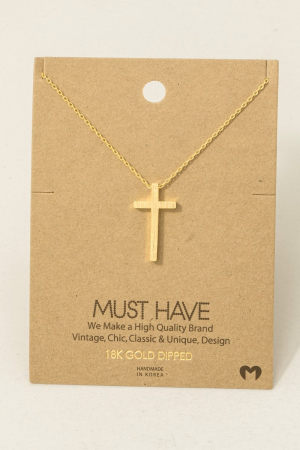 Gold Dipped Cross Pendant Necklace