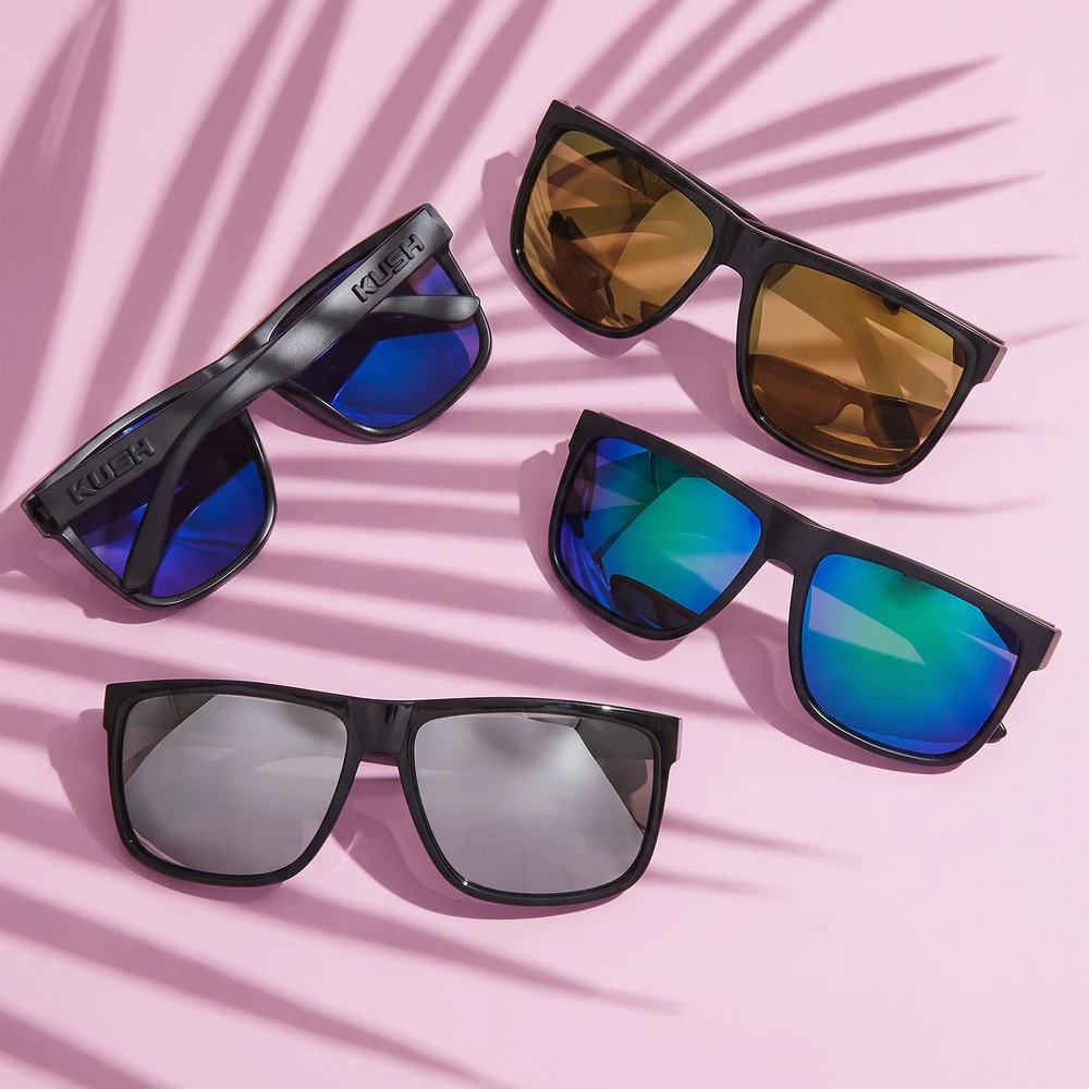 Oversized Flat Top Mirror Lens Sunglasses