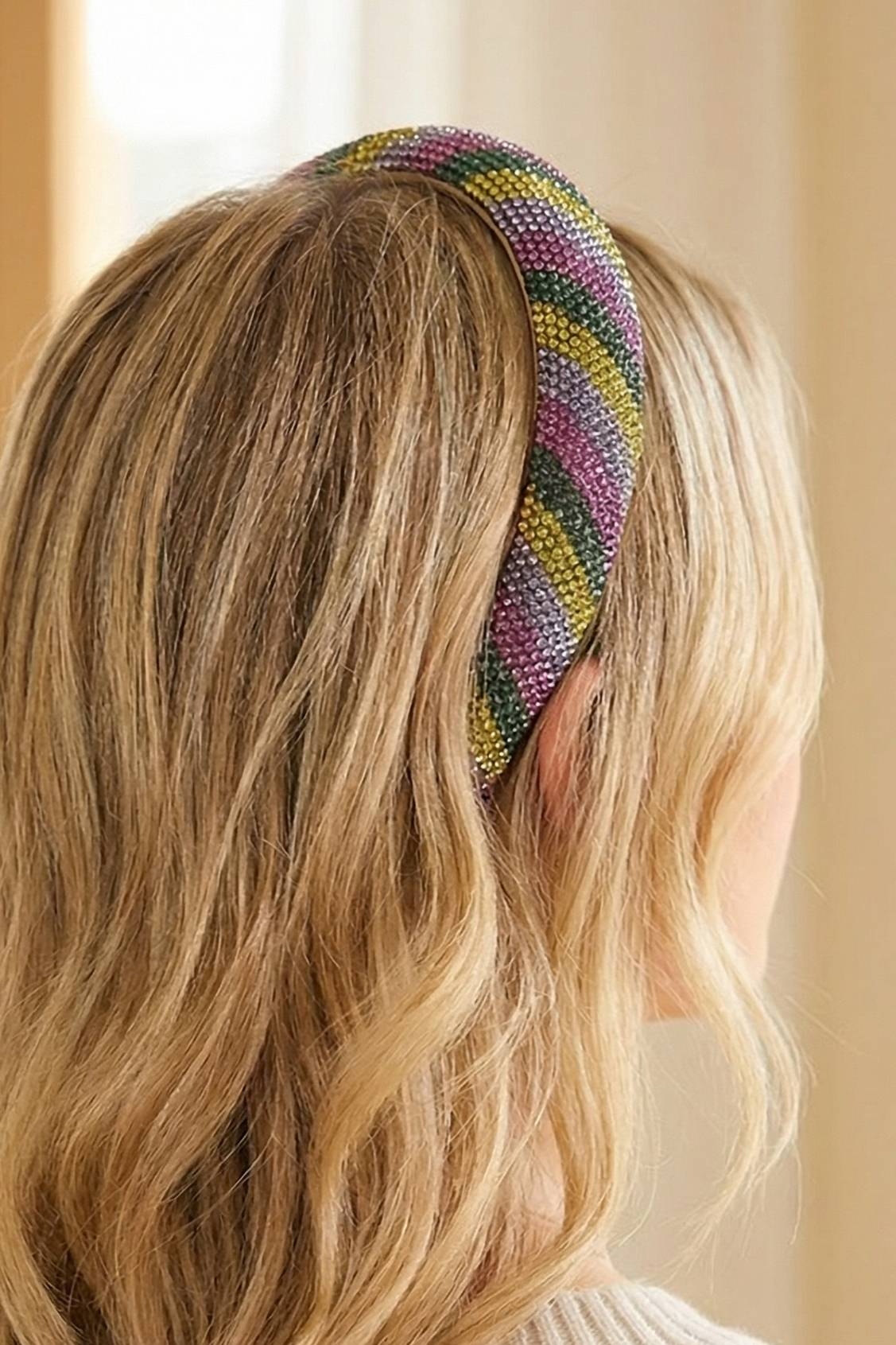 Pave Mardi Gras Rhinestone Headband