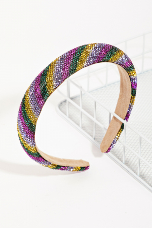 Pave Rainbow Rhinestone Headband