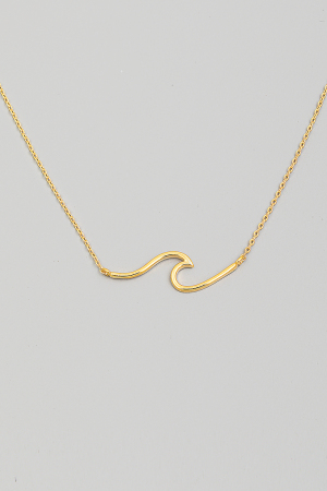 Dainty Wave Pendant Necklace