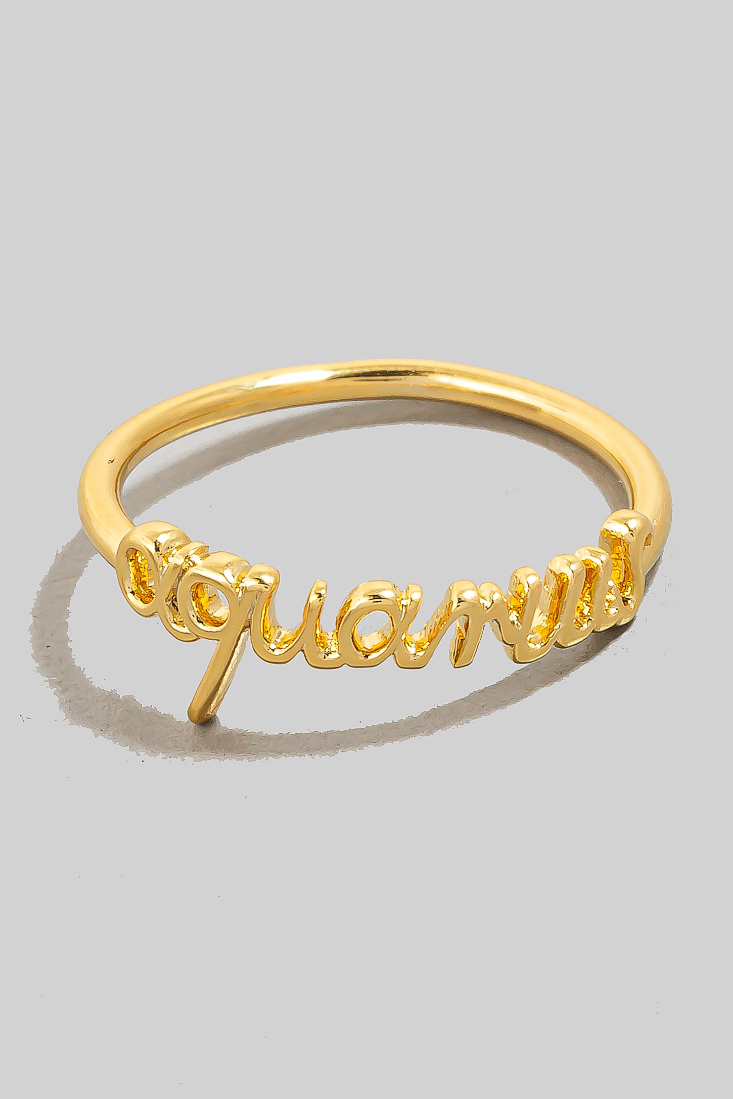 Aquarius Handwritten Zodiac Ring