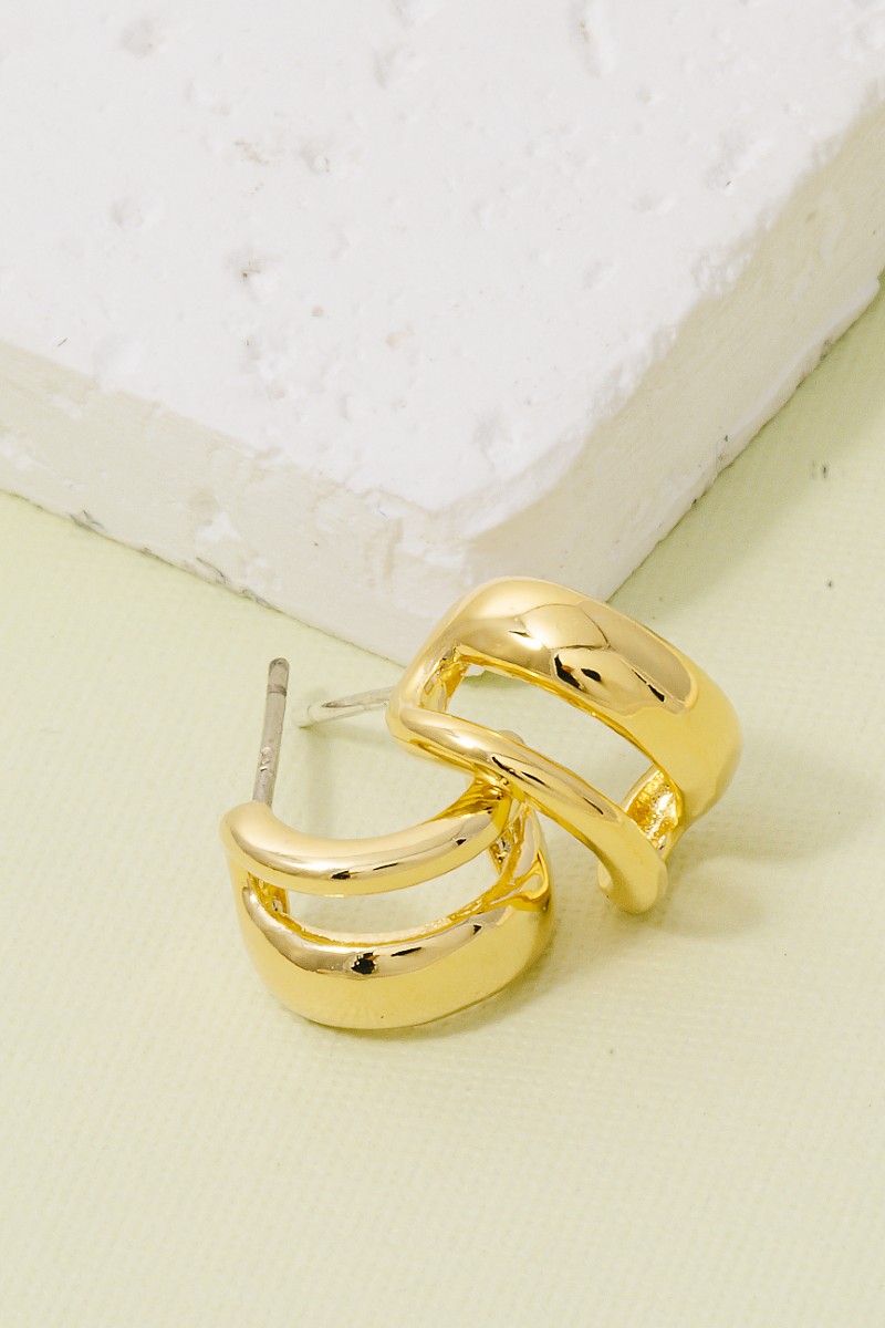 Gold Dipped Layered Hoop Earrings