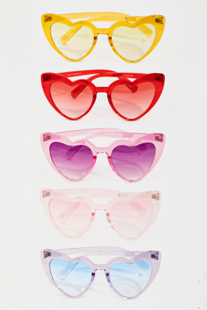Tortoise Heart Frame Sunglasses Set