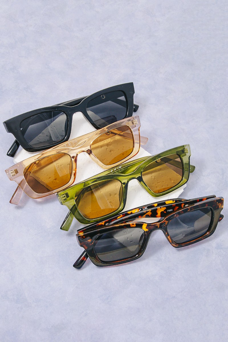 Acetate Rectangle Sunglasses Set