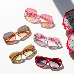 Oversized Round Gradient Lens Sunglasses