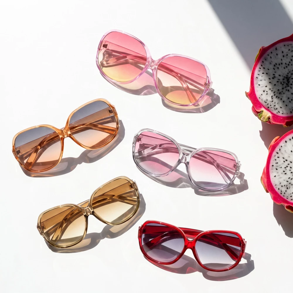 Oversized Round Gradient Lens Sunglasses