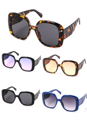Assorted Tortoise Square Fashion Sunglasses Set