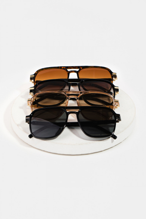 Acetate Double Bridge Aviator Sunglasses