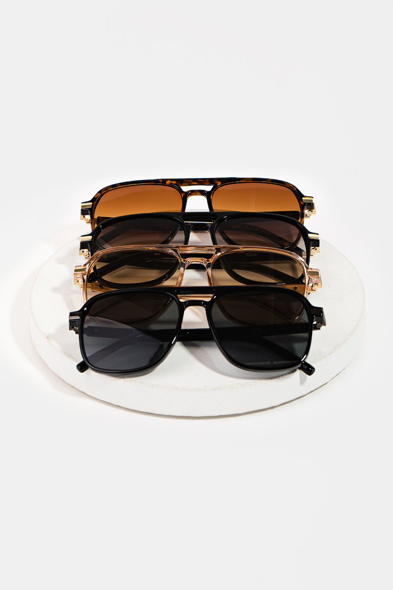 Acetate Double Bridge Aviator Sunglasses